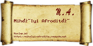 Mihályi Afrodité névjegykártya